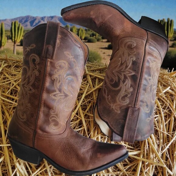 Smoky Mountain Women's Madison Distressed Brown Leather Western Boots 6.5M - Picture 5 of 13